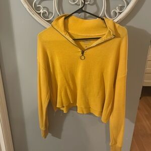 Hollister yellow quarter zip “Boyfriend Tee”
